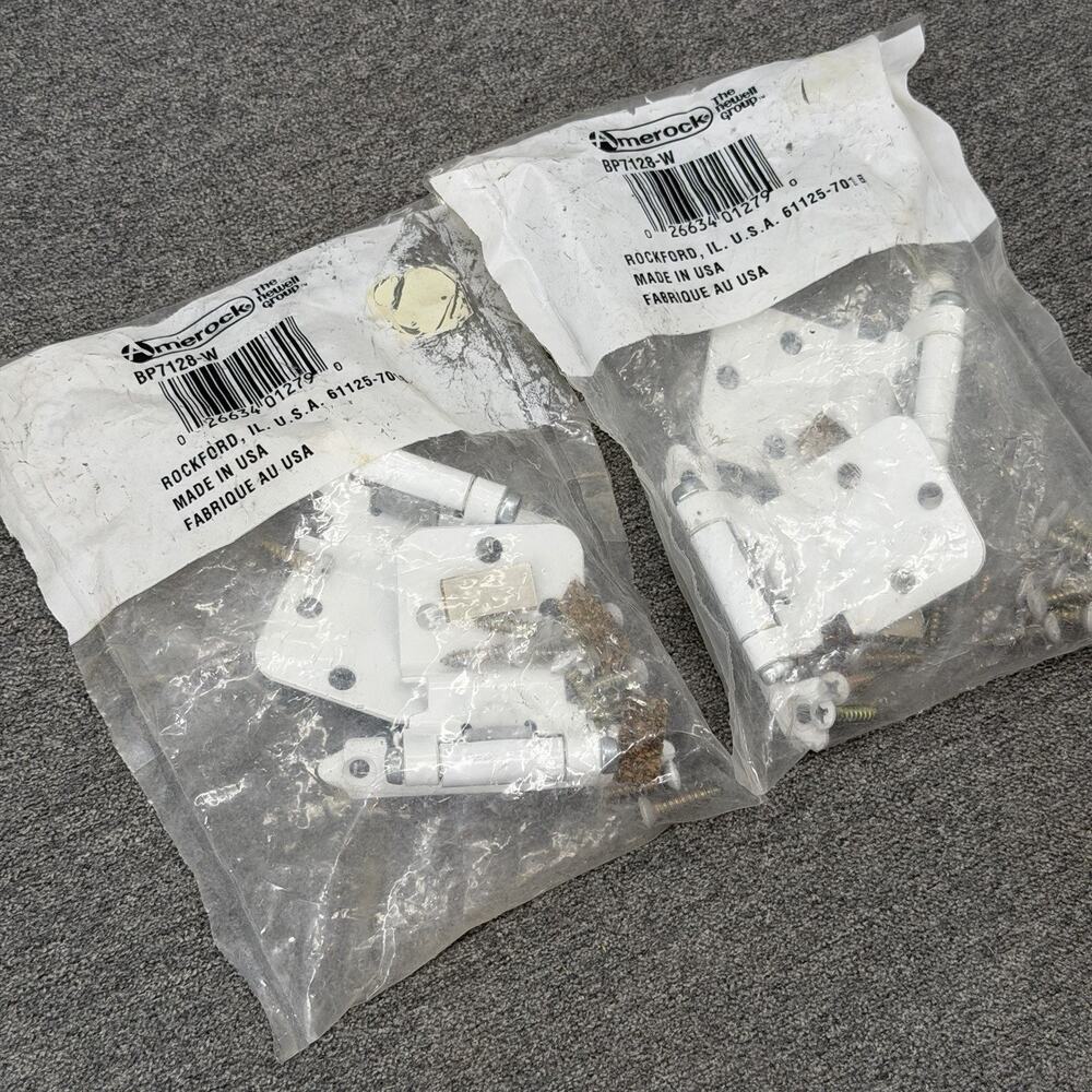 Amerock BP7128-W White 3/8" Inset Self-Closing Cabinet Hinges 2 Packs USA MADE